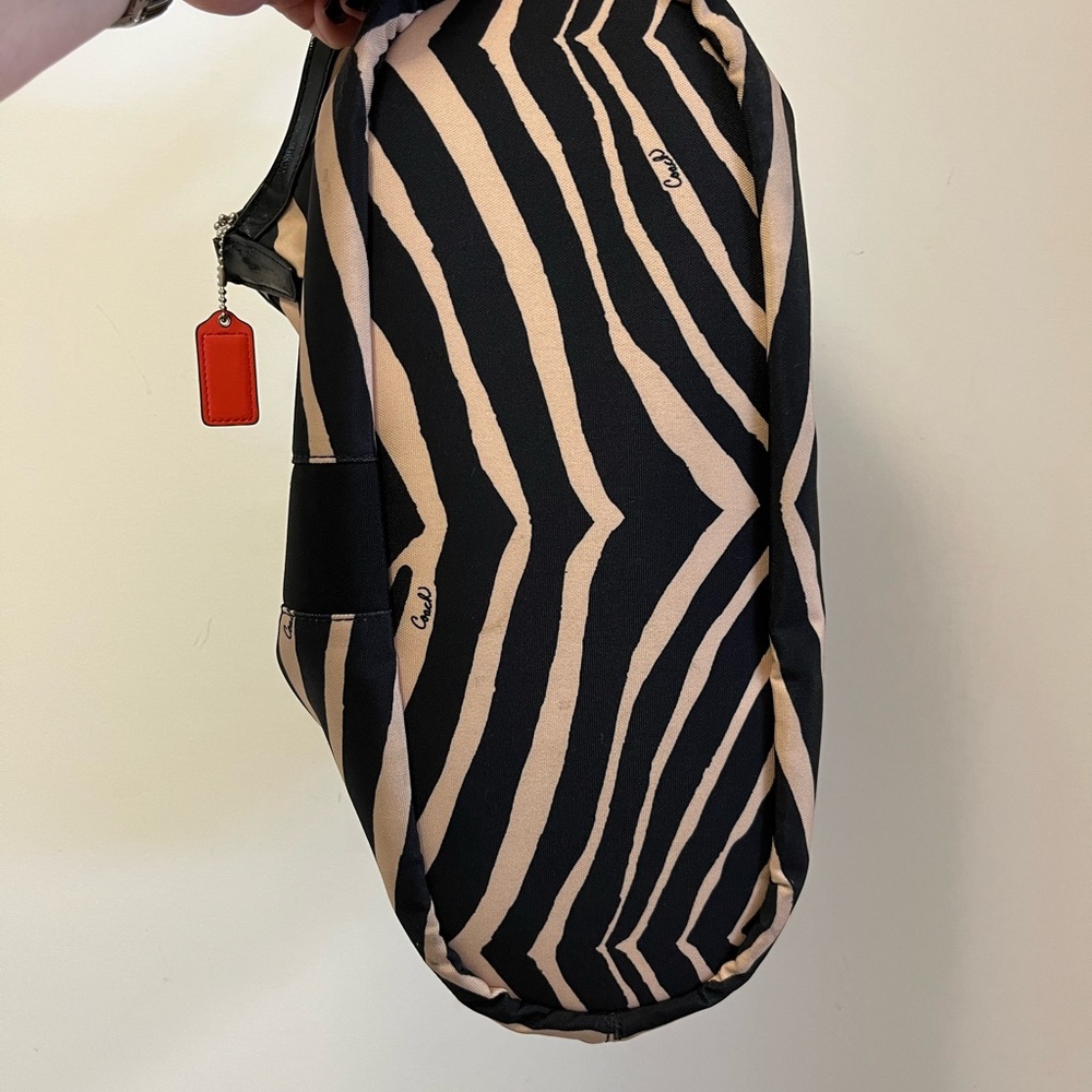 Coach Devin Signature Stripe Zebra Print F2402 - image 5